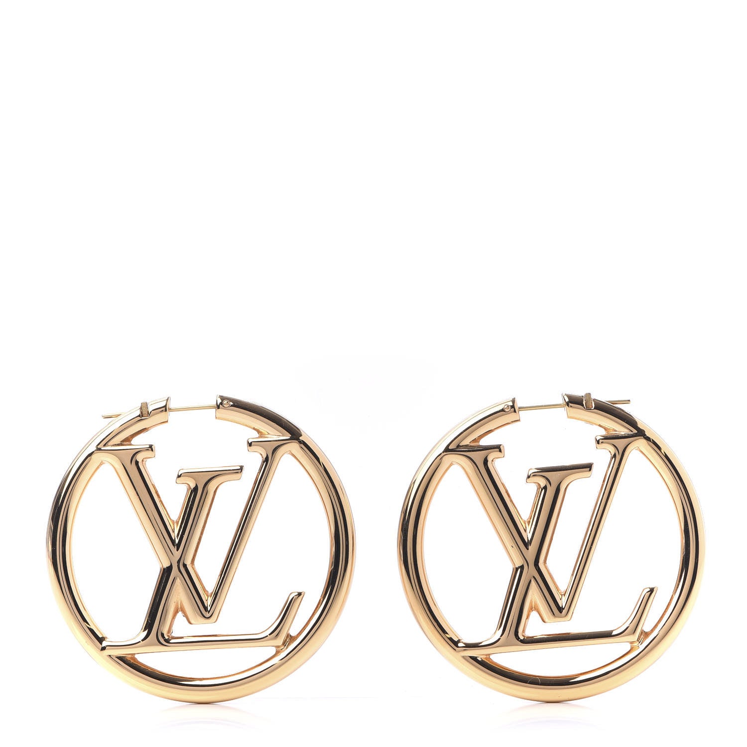 Louis Vuitton Metal Louise Hoop Earrings Gold 1 of 4