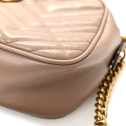 Gucci Calfskin Matelasse Small GG Marmont Chain Shoulder Bag Porcelain Rose 13 of 15