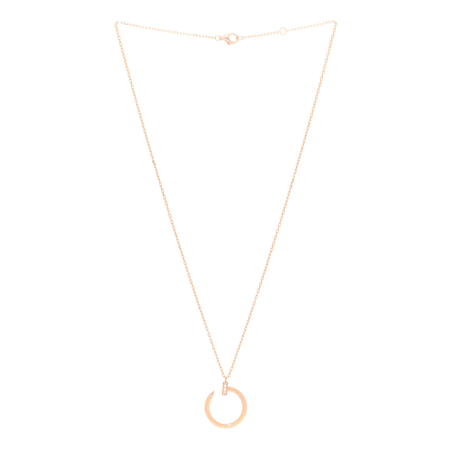 18K Pink Gold Diamond Juste Un Clou Pendant Necklace