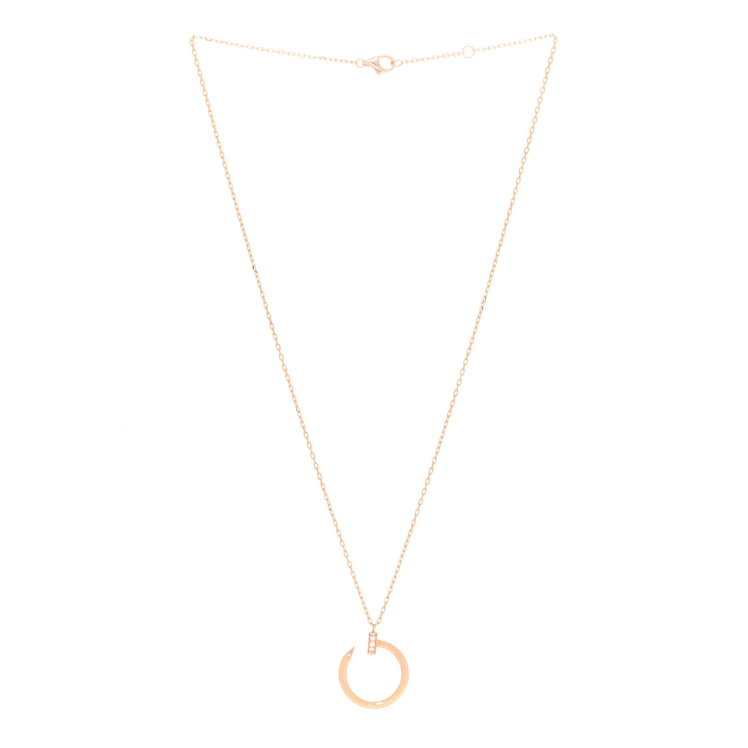 Cartier 18K Pink Gold Diamond Juste Un Clou Pendant Necklace 3 of 6