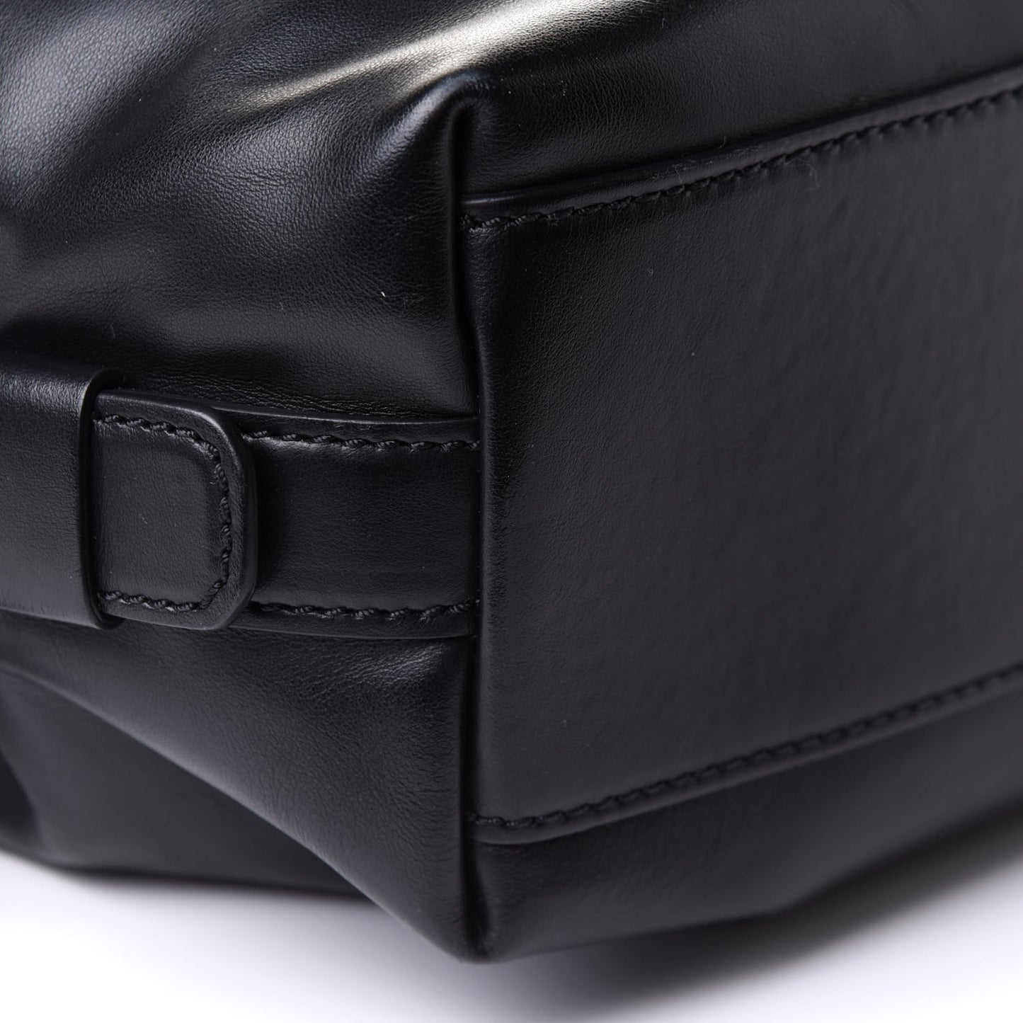 Waxed Calfskin Medium Nightingale Logo Strap Black
