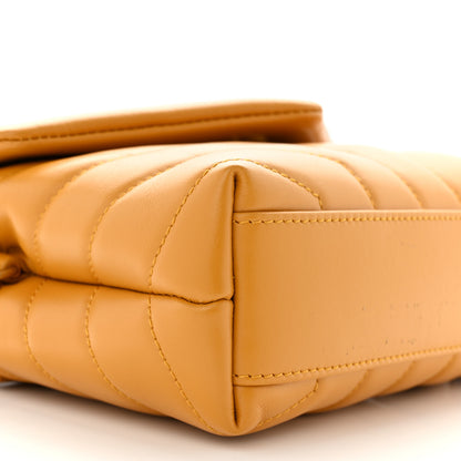 Saint Laurent Calfskin Y Quilted Monogram Toy Loulou Crossbody Bag Cheddar 9 of 10