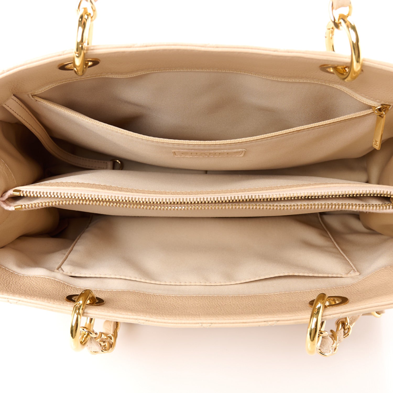 Chanel Caviar Quilted Grand Shopping Tote GST Beige Clair 5 of 11