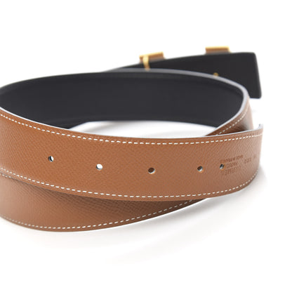 Hermes Epsom Swift 32mm H Belt 75 Gold Black 4 of 6