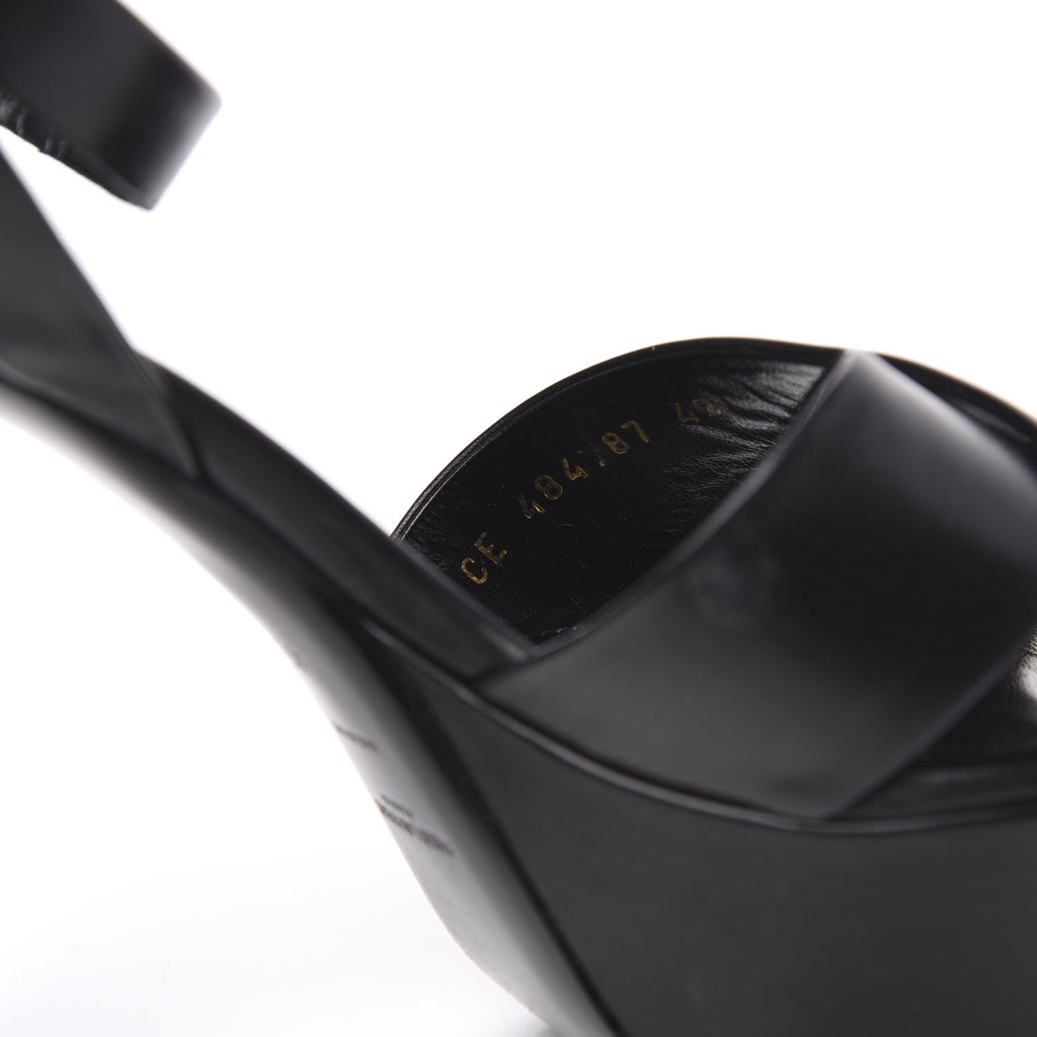 Saint Laurent Calfskin Farrah 80 Platform Sandals 42 Black 8 of 9