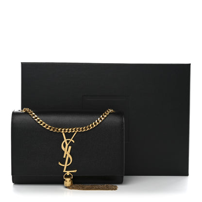Saint Laurent Grain De Poudre Small Classic Monogram Kate Tassel Satchel Black 11 of 11