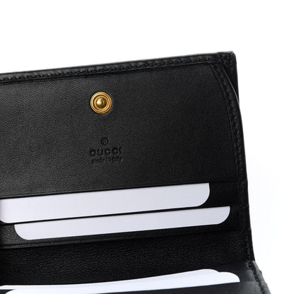 Gucci Calfskin Matelasse GucciGhost GG Marmont Card Case Wallet Black New Acquamarine 8 of 11