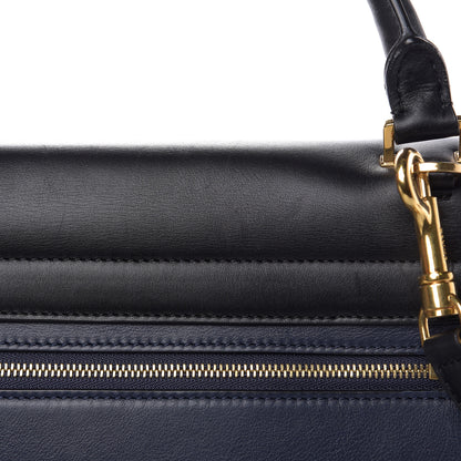 Celine Smooth Calfskin Canvas Medium Trapeze Navy Blue 13 of 14