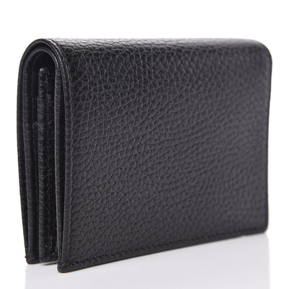 Gucci Pebbled Calfskin GG Marmont Card Case Black 3 of 8