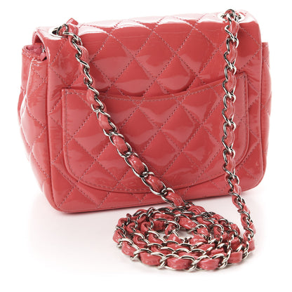 Chanel Patent Quilted Mini Square Flap Pink 3 of 11