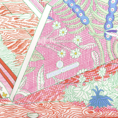 Hermes Cashmere Silk Acte III Scene I La Clairiere Shawl 140 White Rose Corail 2 of 2