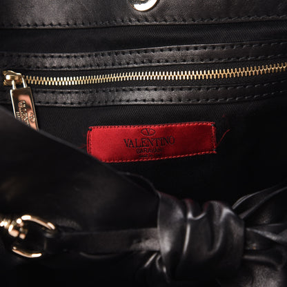 Valentino Garavani Nappa Double Pocket Bow Tote Black 8 of 9