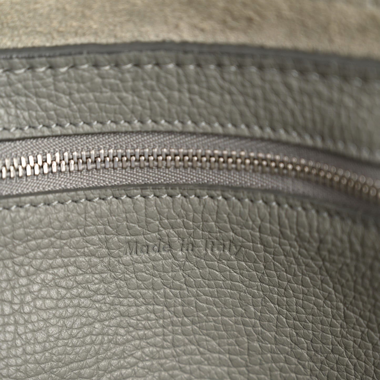 Supple Grained Calfskin Medium Big Bag Grey