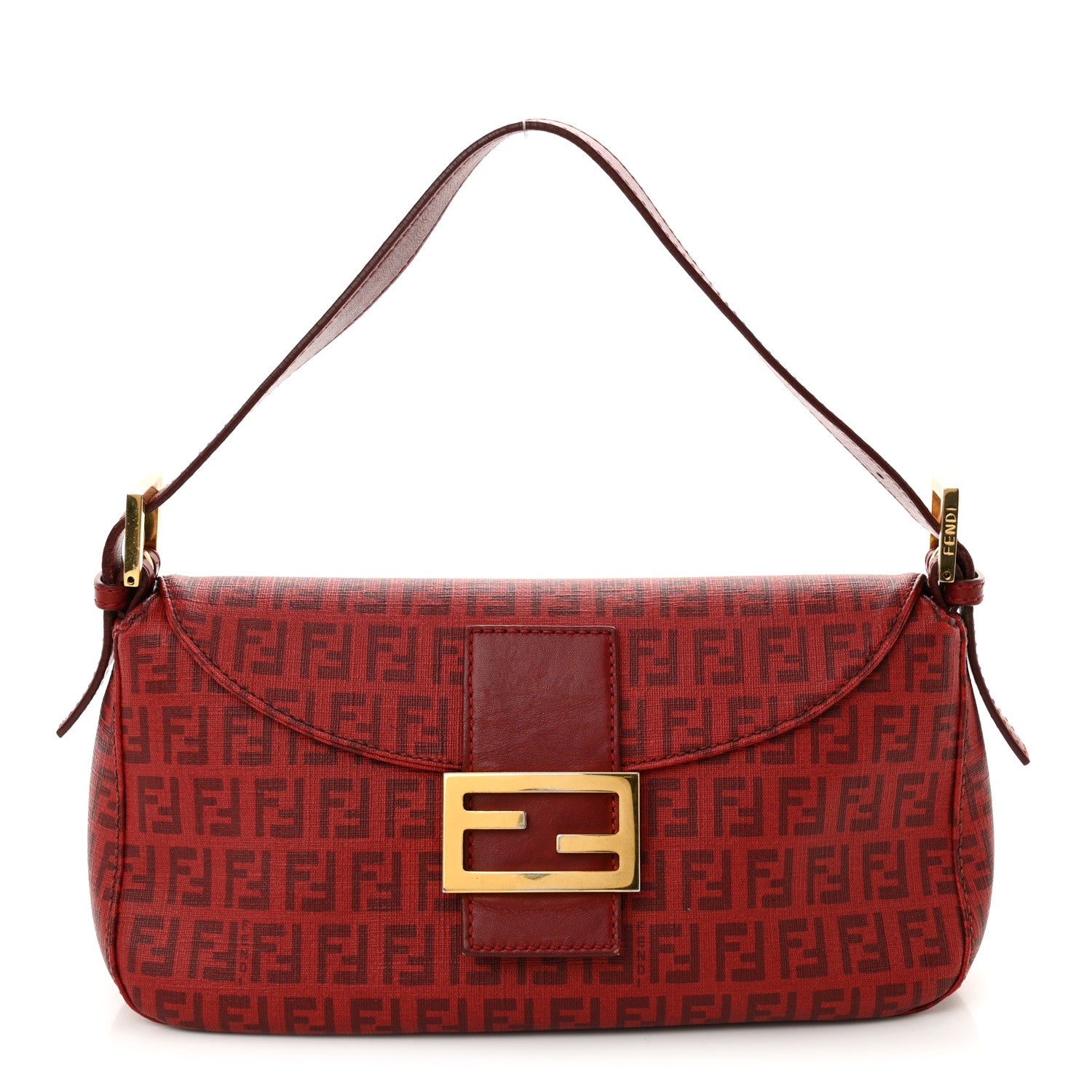 Fendi Zucchino Spalmati Vitello Forever Baguette Bordeaux Rubino 1 of 11
