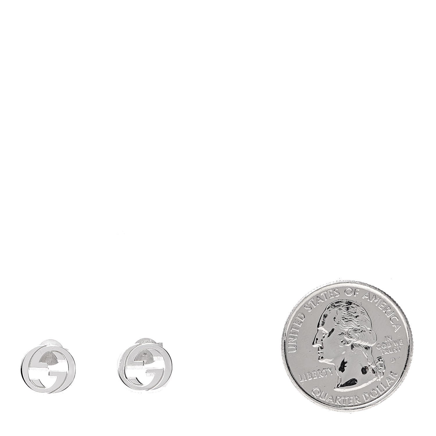 Gucci Sterling Silver Interlocking GG Stud Earrings 2 of 5