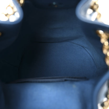 Salvatore Ferragamo Calfskin Vara Bow Bucket Bag Blue 9 of 19