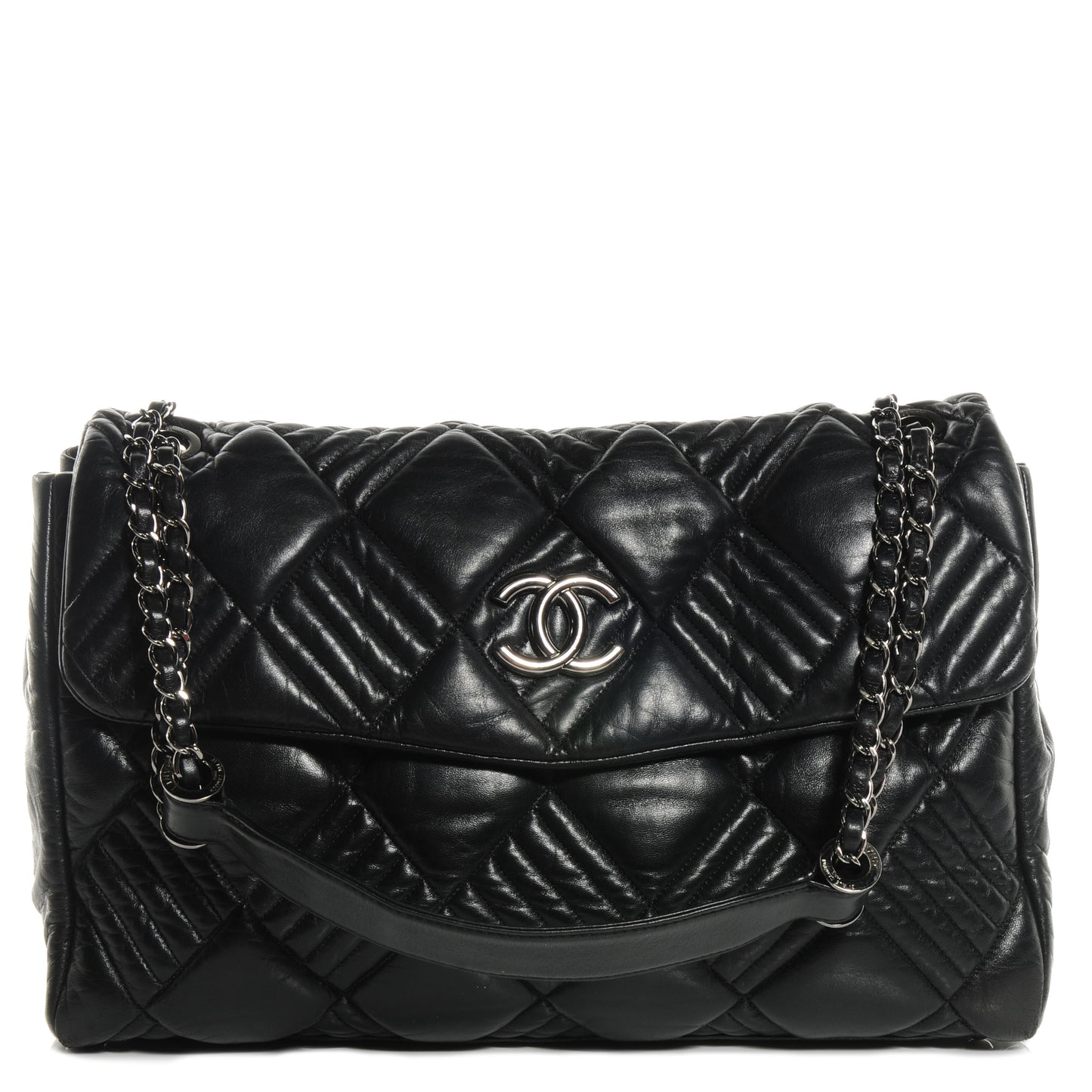 Lambskin In and Out XL Maxi Flap Black