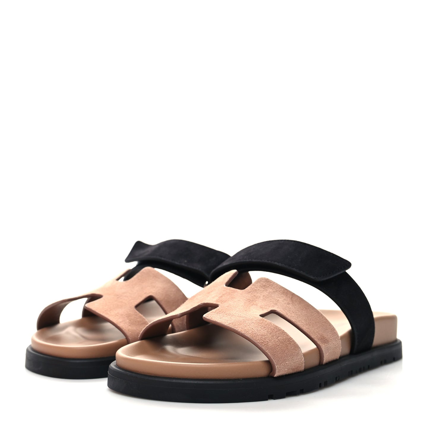 Suede Goatskin Womens Chypre Sandals 35 Rose Perle Black