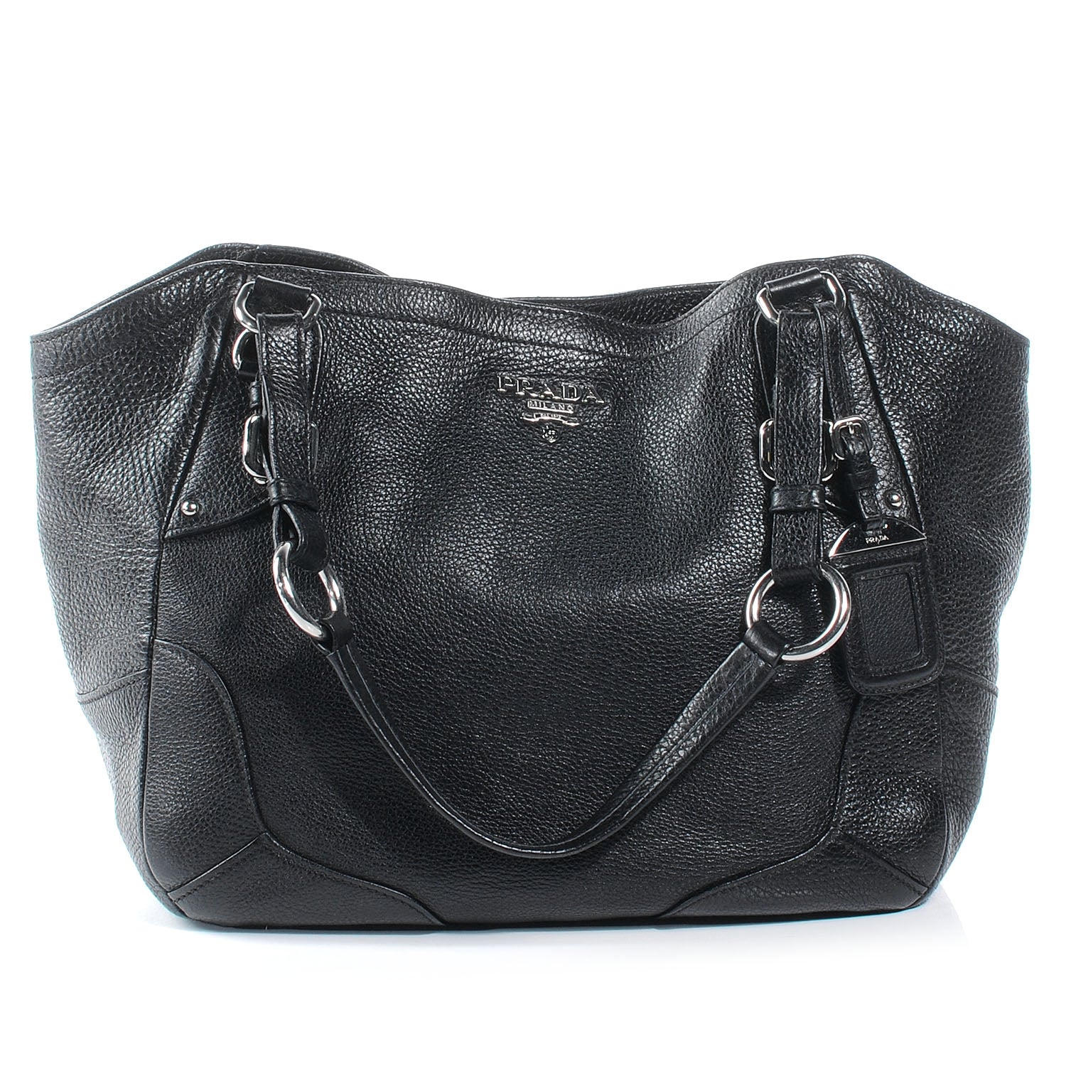 Prada Vitello Daino Shoulder Bag Black 1 of 10