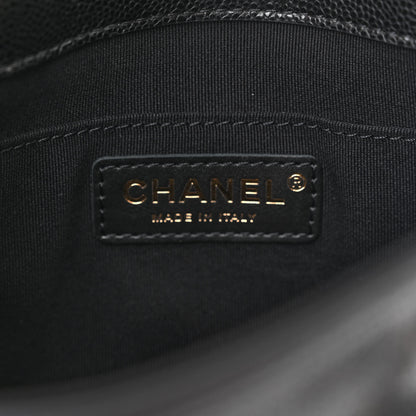Chanel Shiny Caviar Quilted Medium Duma Pockets Drawstring Backpack Black 6 of 11