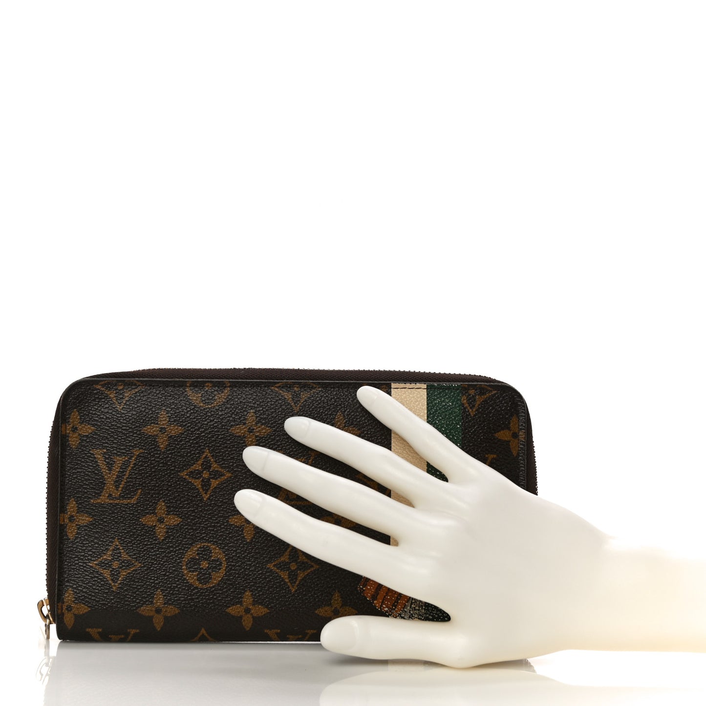 Monogram Groom Zippy Organizer Wallet Green