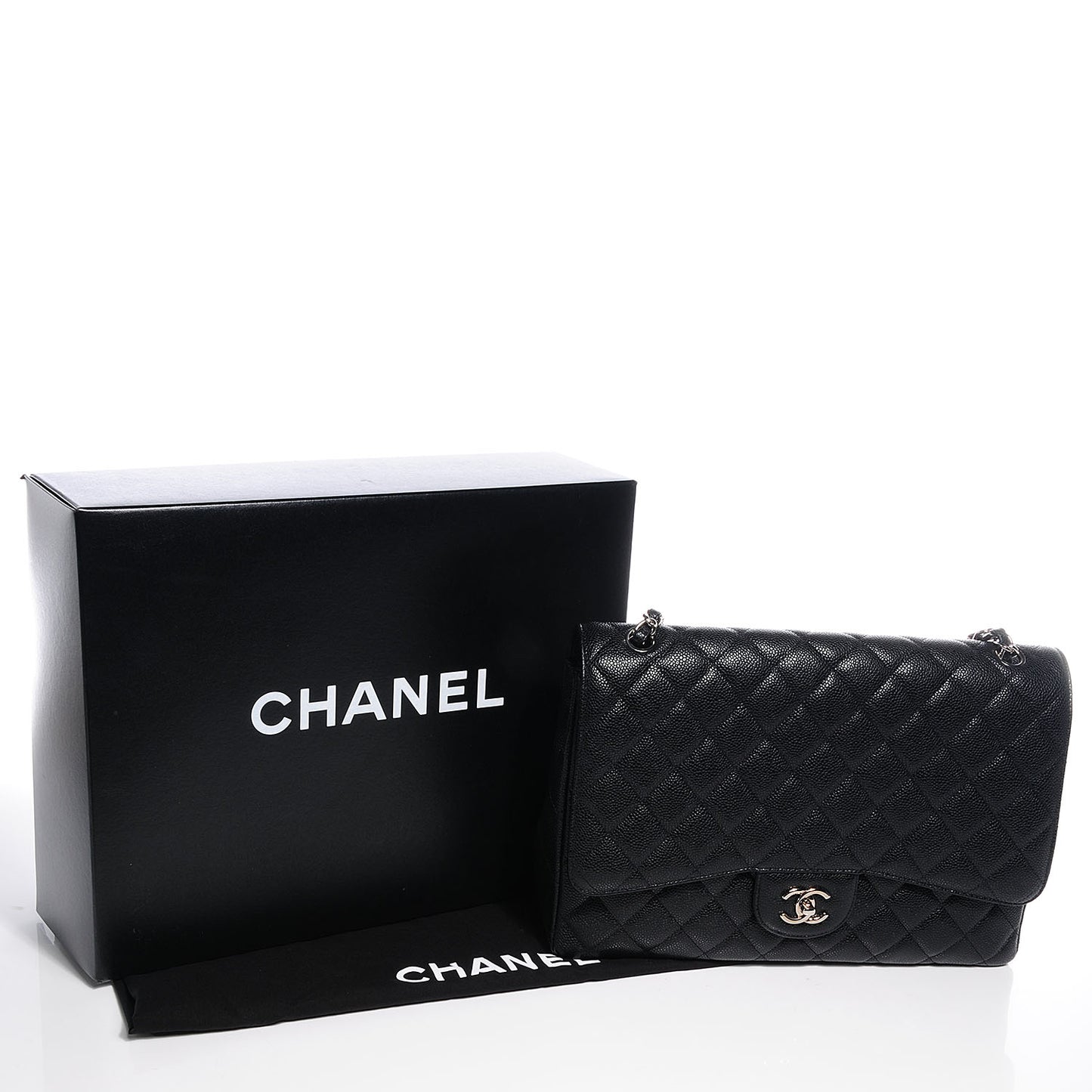 Caviar Maxi Single Flap Black