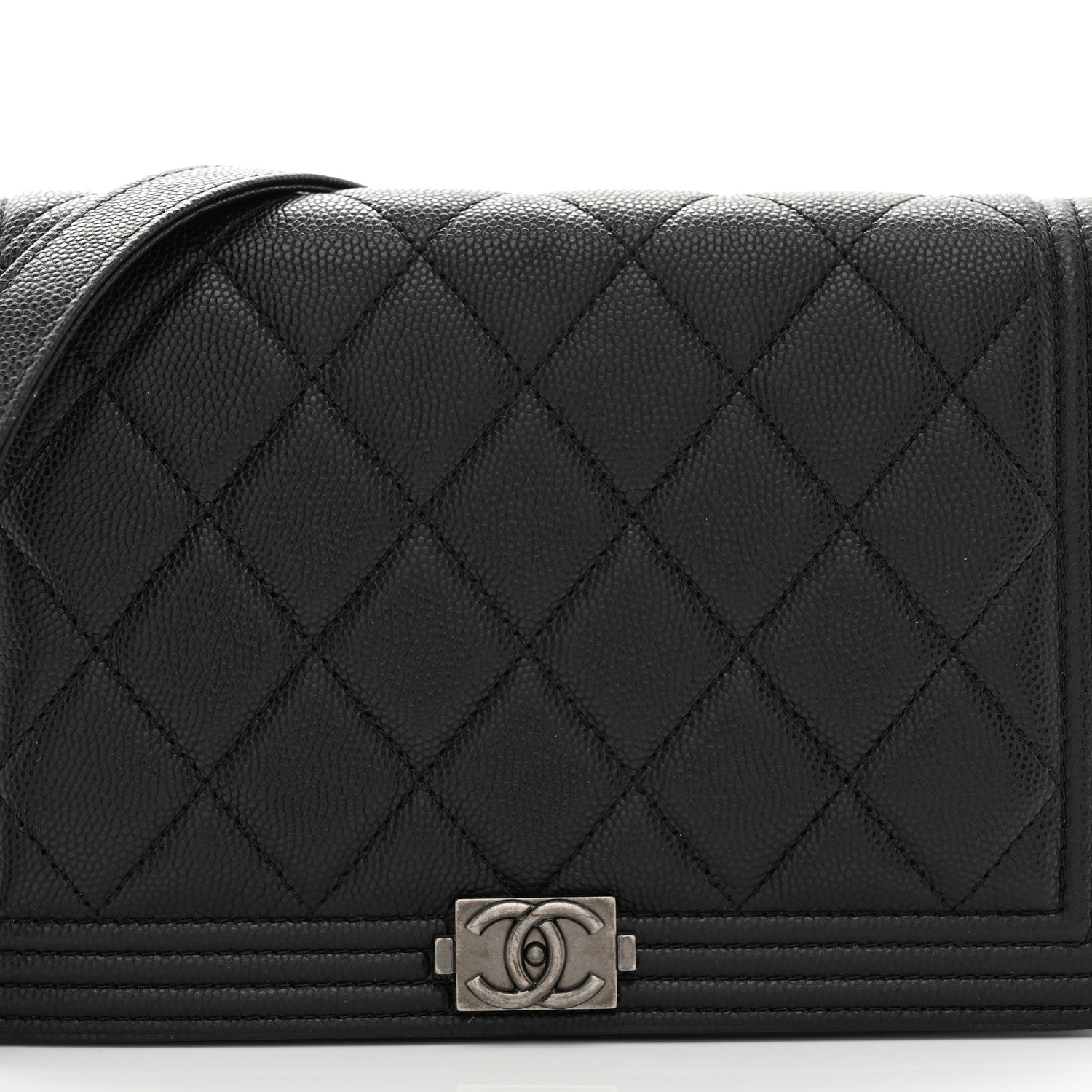 Chanel Caviar Quilted Boy Wallet On Chain WOC Black 9 of 11