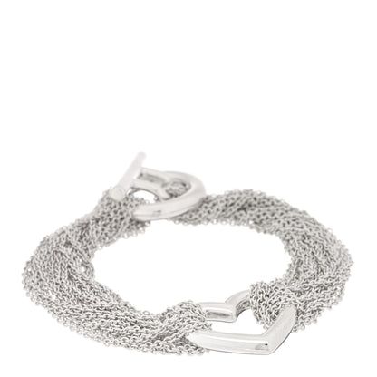 Tiffany Sterling Silver Open Heart Multi Strand Bracelet 1 of 4