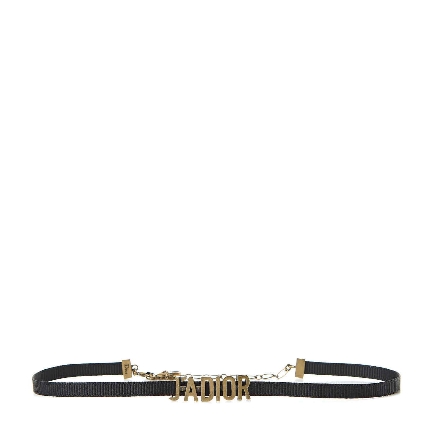 Grosgrain Ribbon J'Adior Logo Choker Necklace Black