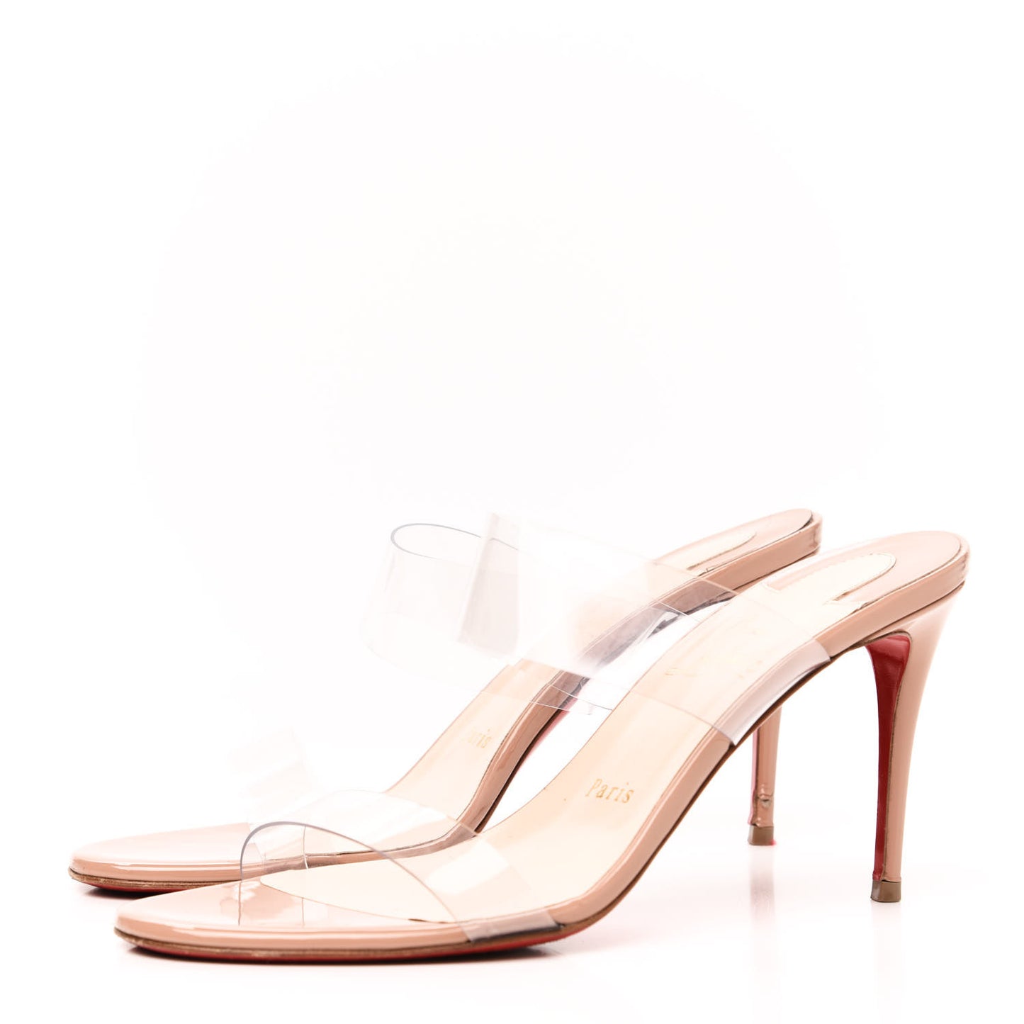 Patent PVC Just Nothing 85 Slide Sandals 38 Nude