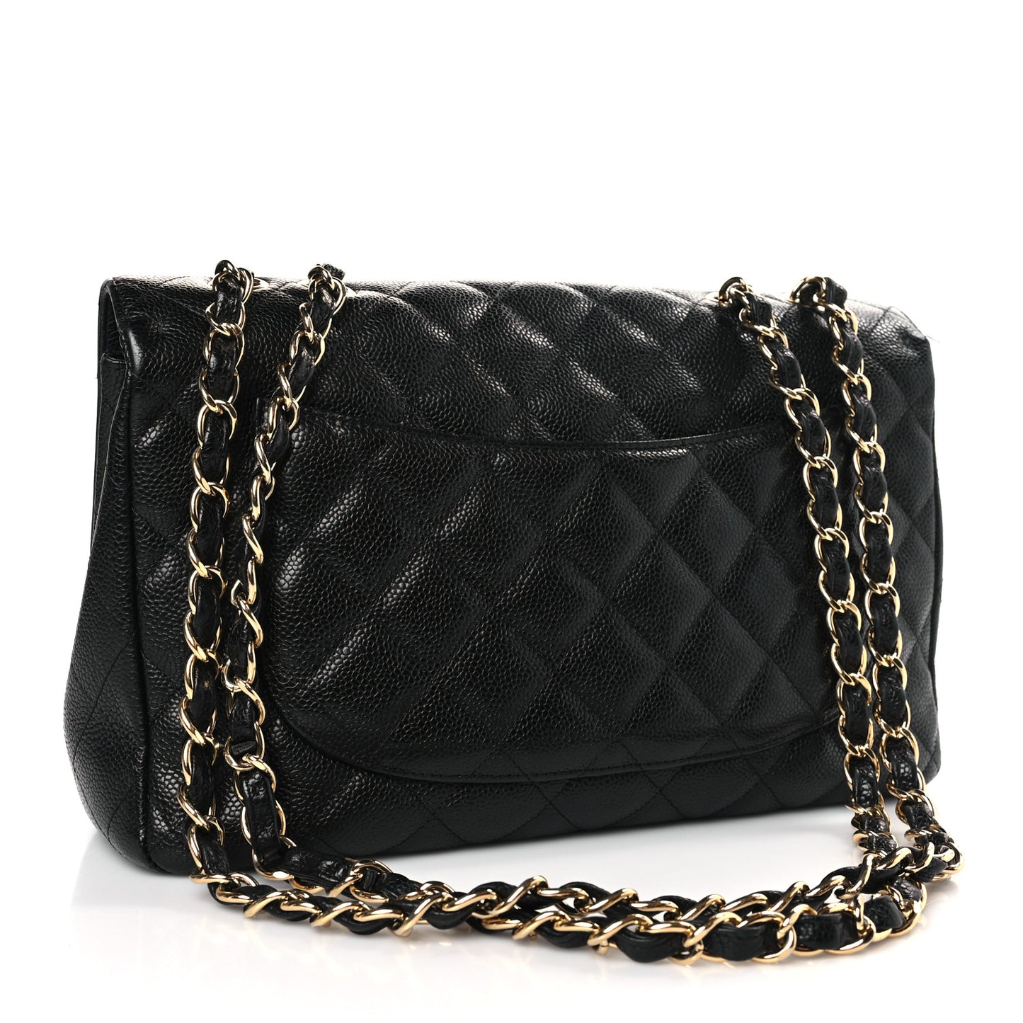 Caviar Quilted Jumbo Single Flap Black
