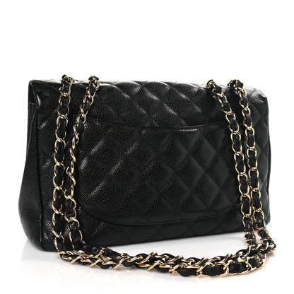 Chanel Caviar Quilted Jumbo Single Flap Black 3 of 10