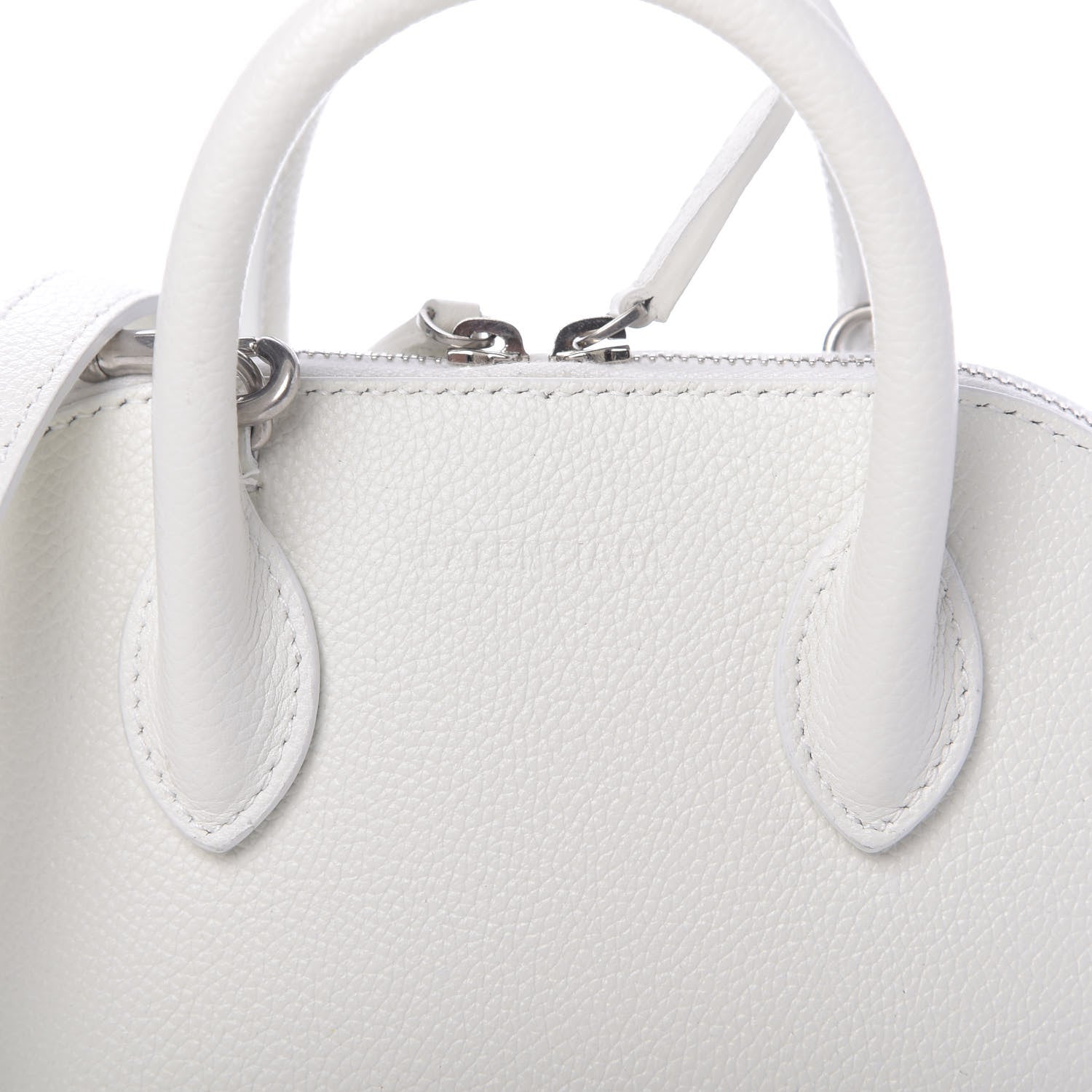Balenciaga Grained Calfskin Logo XXS Ville Top Handle Bag White Light Green 11 of 11