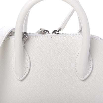 Balenciaga Grained Calfskin Logo XXS Ville Top Handle Bag White Light Green 11 of 11