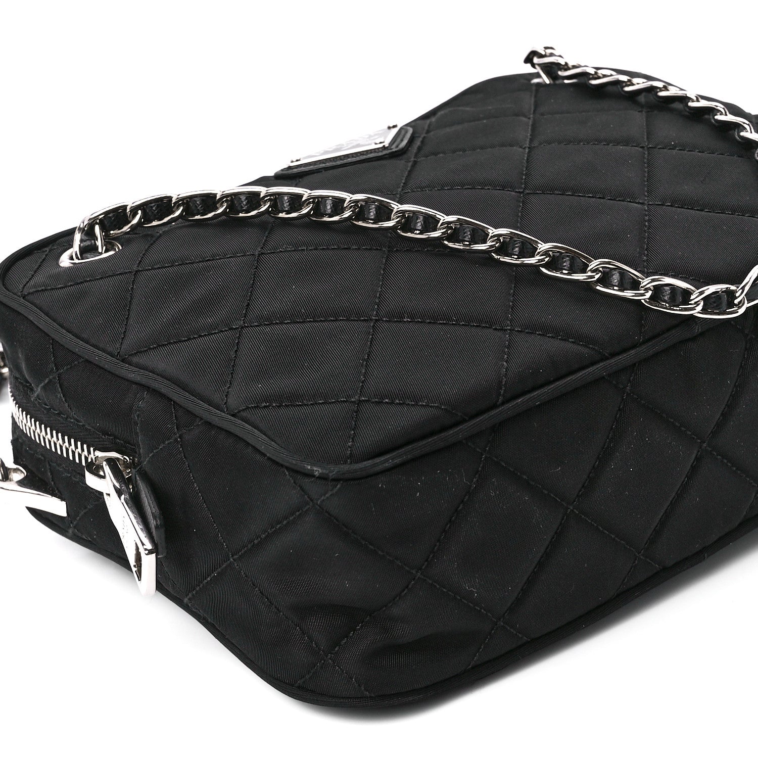Prada Nylon Tessuto Impuntu Quilted Bandoliera Crossbody Bag Black 11 of 12