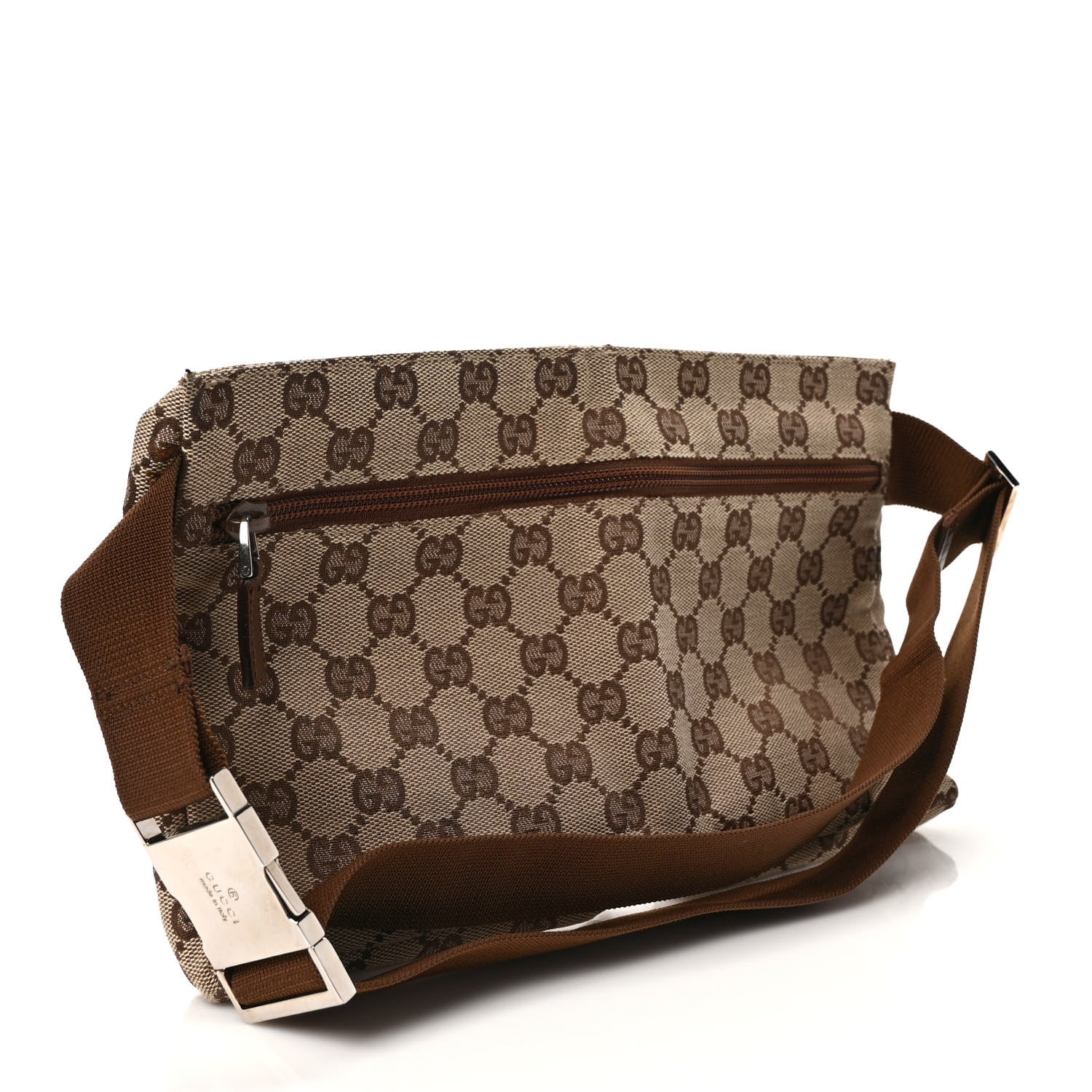 Gucci GG Monogram Double Pocket Belt Bag Dark Brown 3 of 8