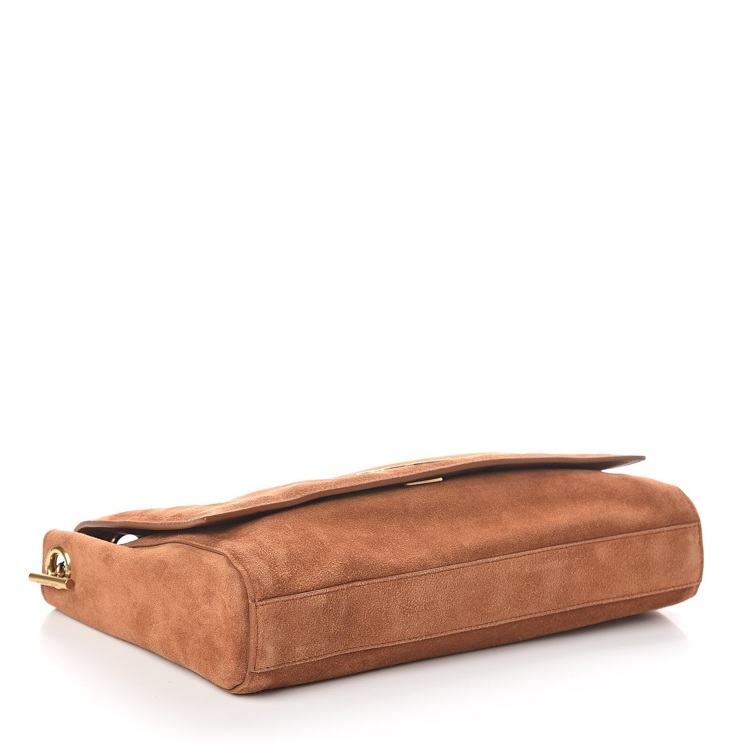 Saint Laurent Smooth Calfskin Suede Medium Reversible Monogram Kate Satchel Light Ochre 8 of 14