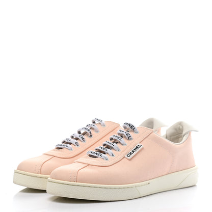 Chanel Canvas Womens Sneakers 38.5 Light Pink 3 of 9