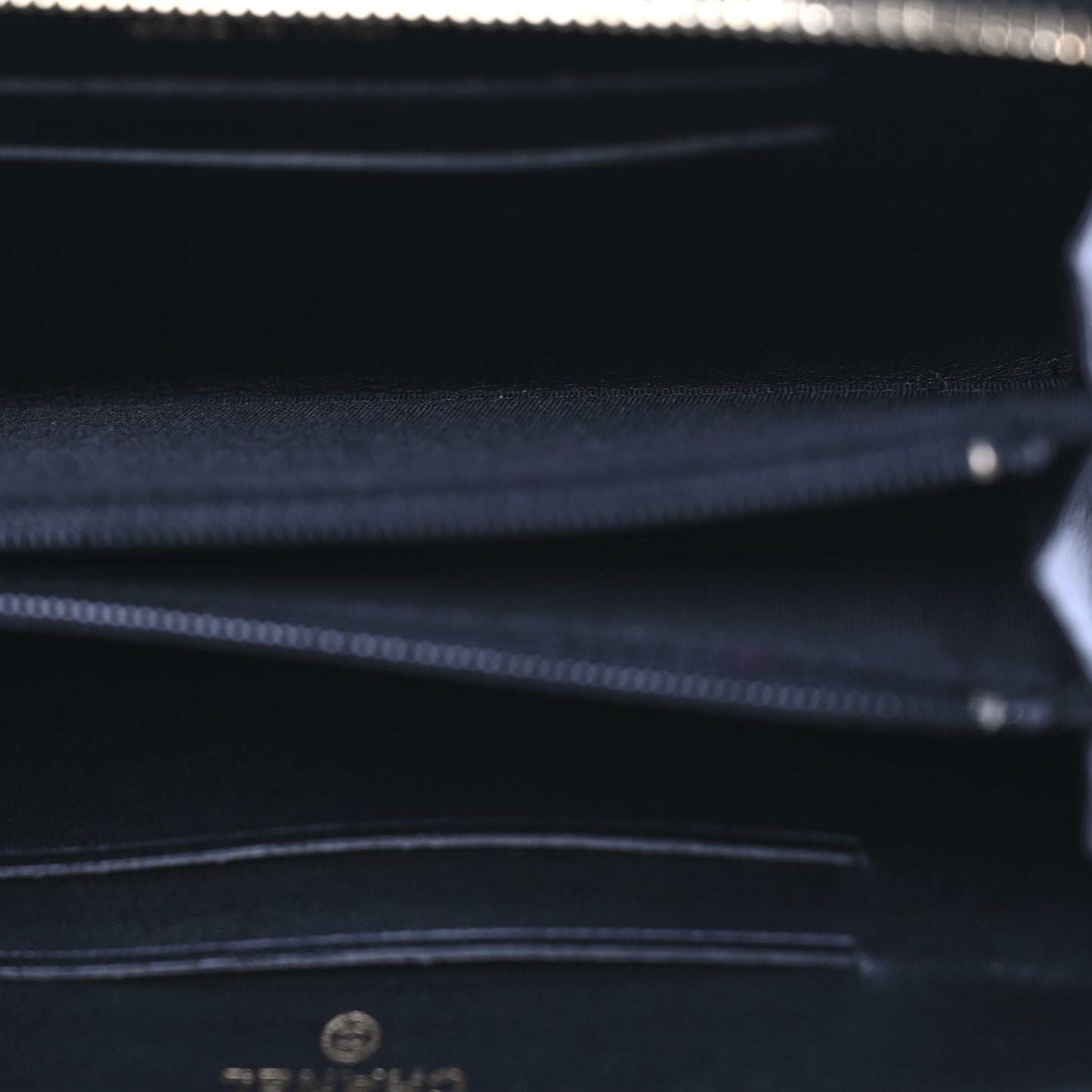 Caviar Quilted Small Filigree Zip Around Wallet Beige Black