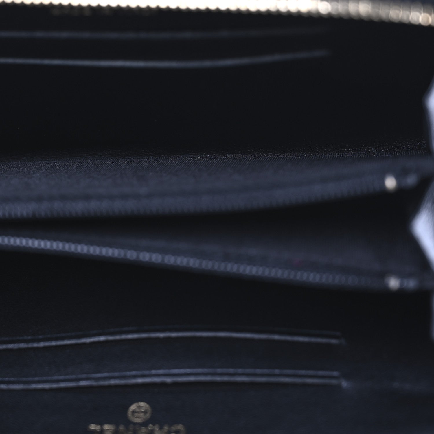 Chanel Caviar Quilted Small Filigree Zip Around Wallet Beige Black 5 of 8