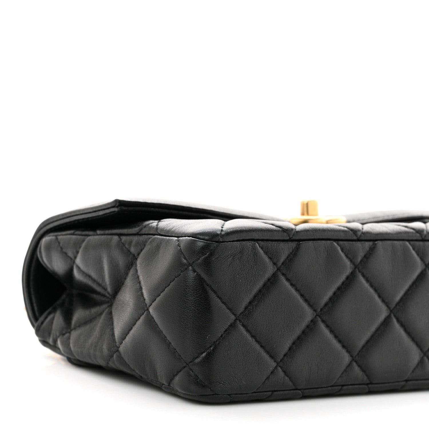 Chanel Shiny Lambskin Quilted Mini Flap Black 9 of 10