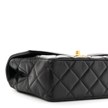 Chanel Shiny Lambskin Quilted Mini Flap Black 9 of 10