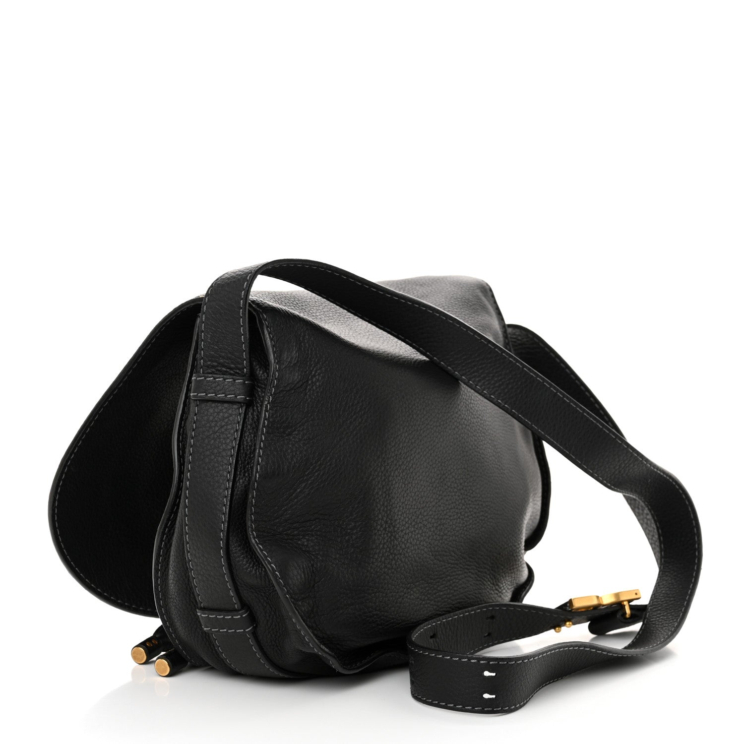 Chloe Calfskin Medium Marcie Round Crossbody Bag Black 3 of 10