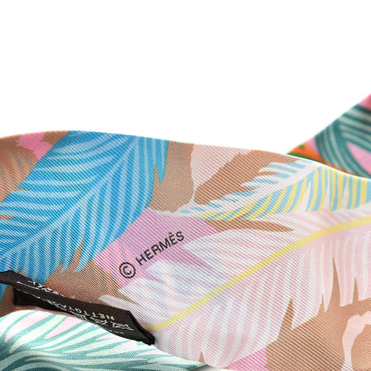 Hermes Silk Jaguar Quetzal Twilly Rose Beige Orange 5 of 5