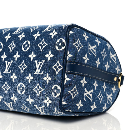 Louis Vuitton Monogram Jacquard Denim Speedy Bandouliere 25 Bleu 9 of 10