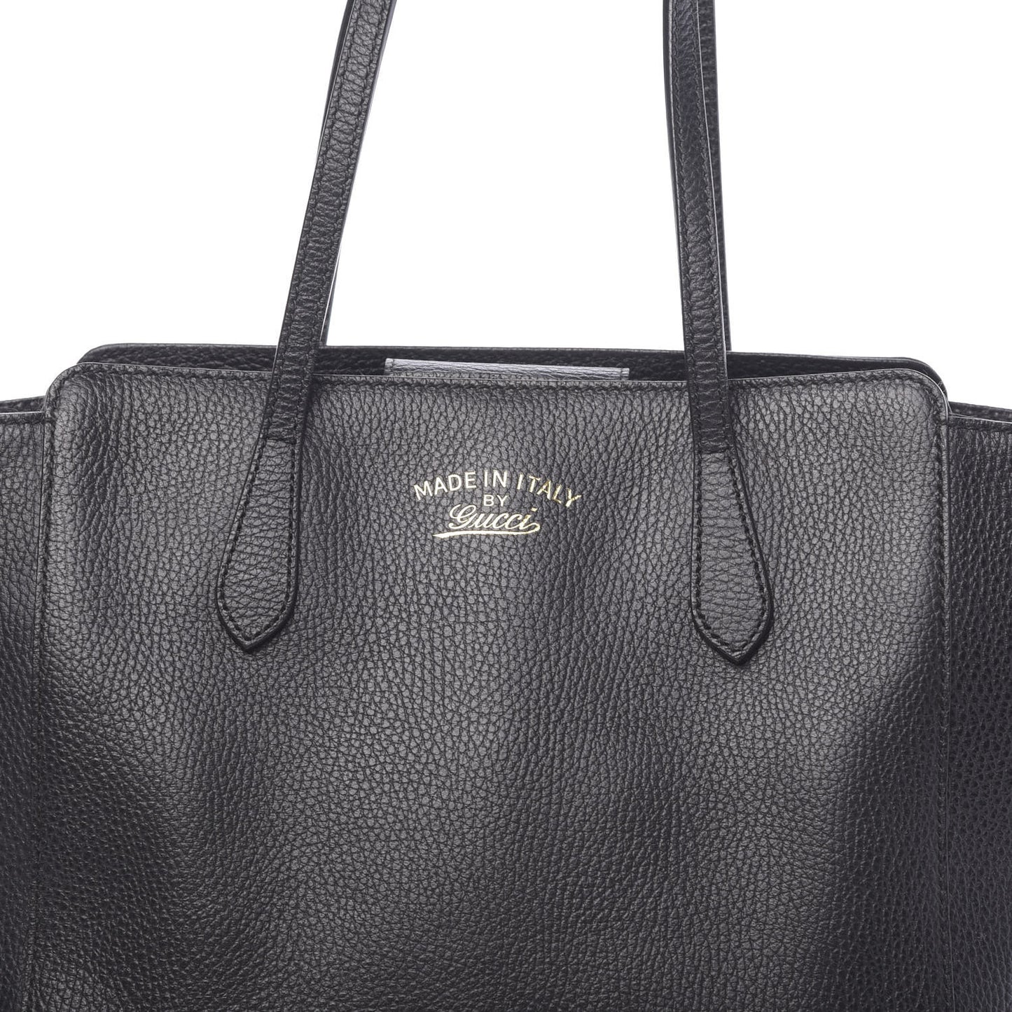 Pebbled Calfskin Small Swing Tote Black