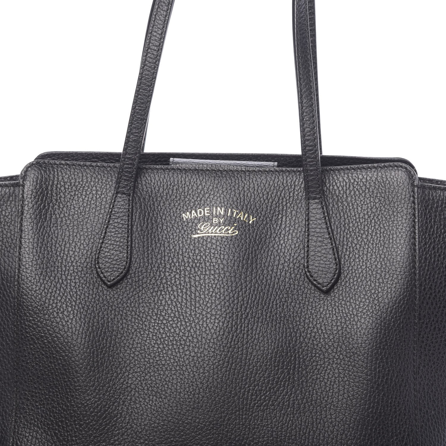 Gucci Pebbled Calfskin Small Swing Tote Black 11 of 13