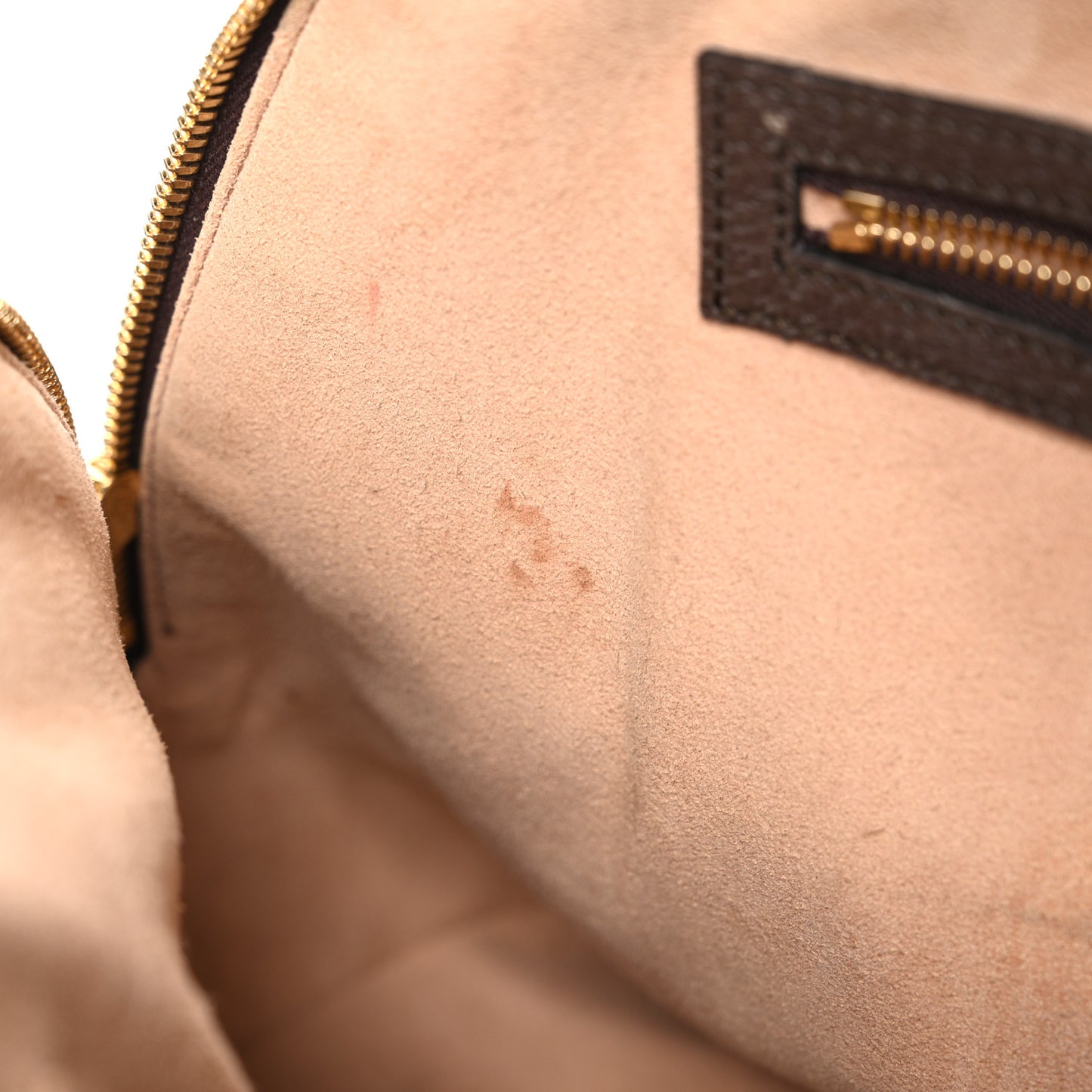 GG Supreme Monogram Web Medium Ophidia Top Handle Dome Bag Brown