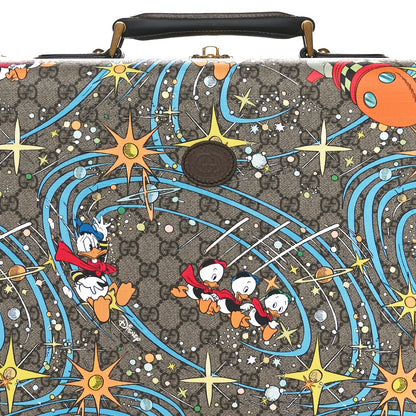 Gucci X DISNEY GG Supreme Monogram Donald Duck Retro Interlocking G Medium Savoy Suitcase Beige Multicolor New Acero 7 of 9