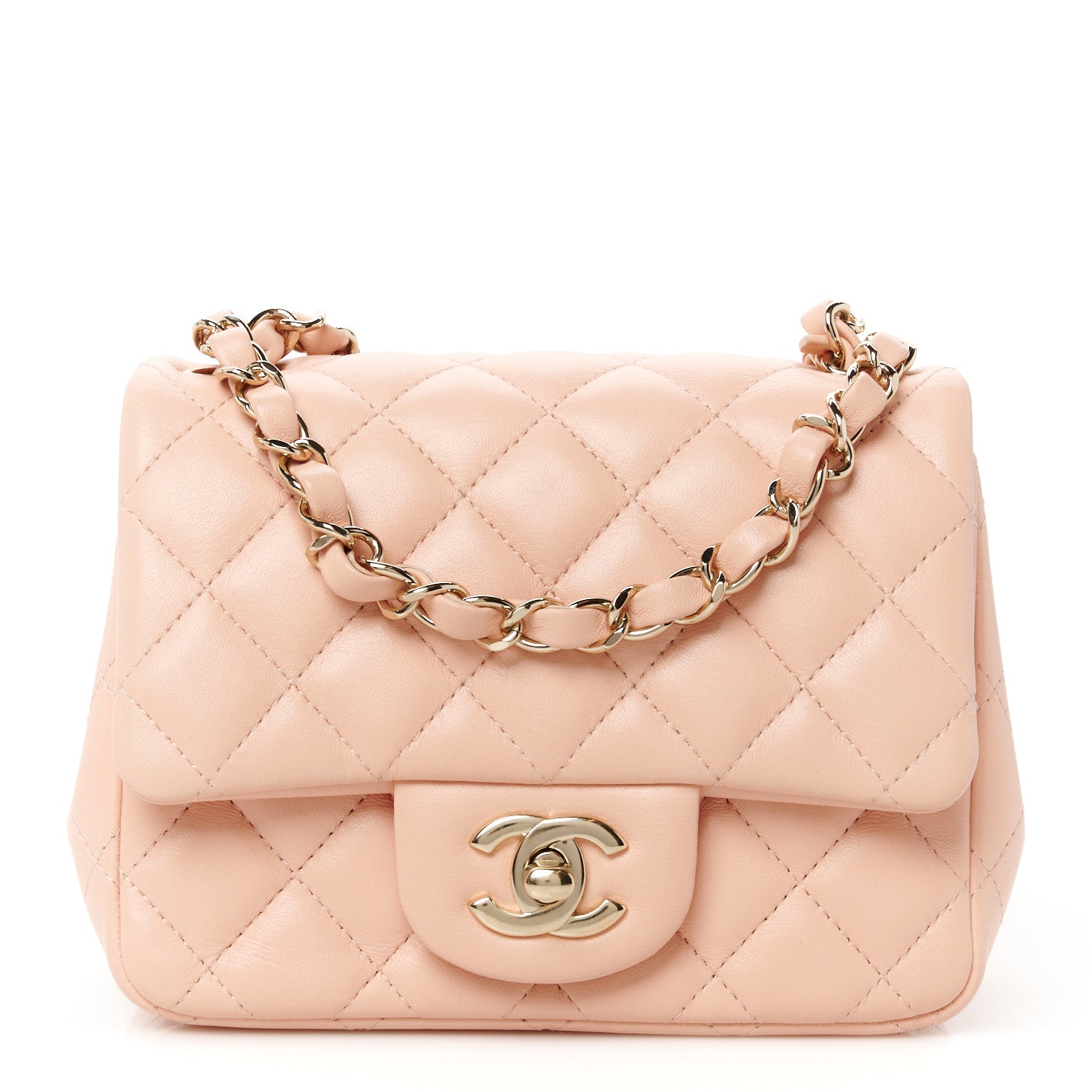 Chanel Lambskin Quilted Mini Square Flap Light Pink 1 of 12